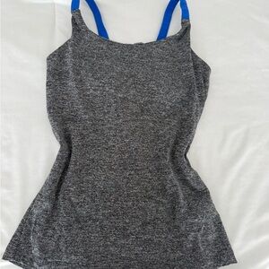 Gray and Blue Workout Top